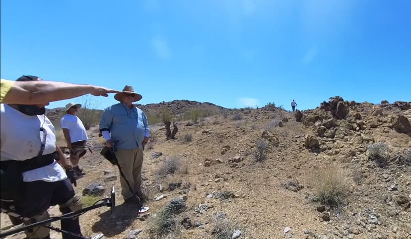 Reading the ground on a desert hillside