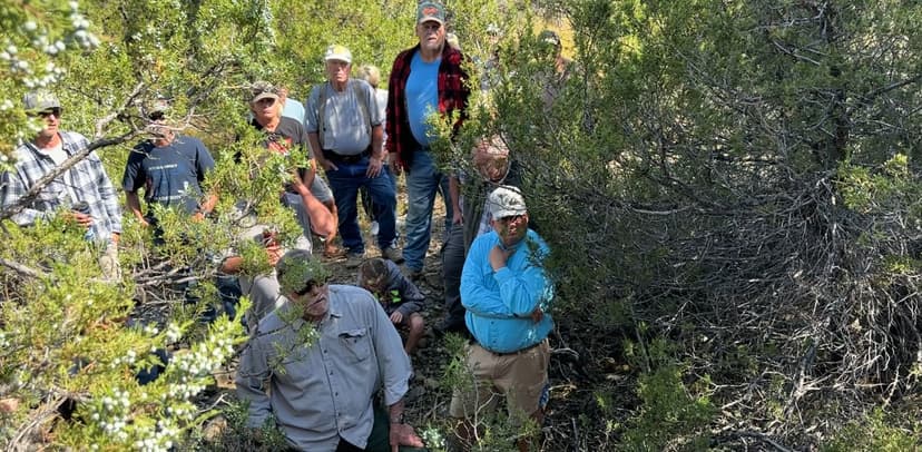Geology instruction on the hillside at Italian Bar