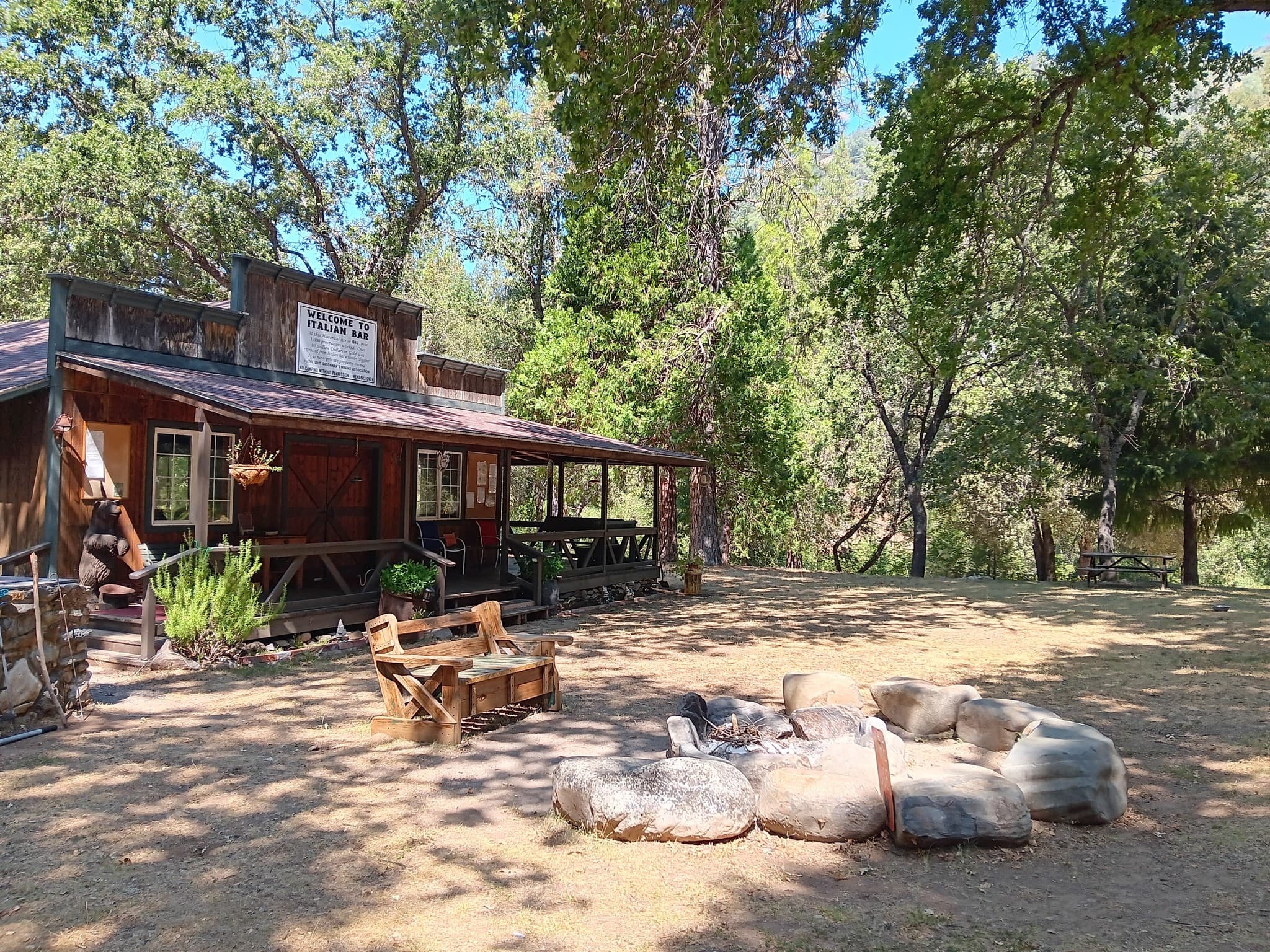 Italian Bar camp on the Stanislaus River